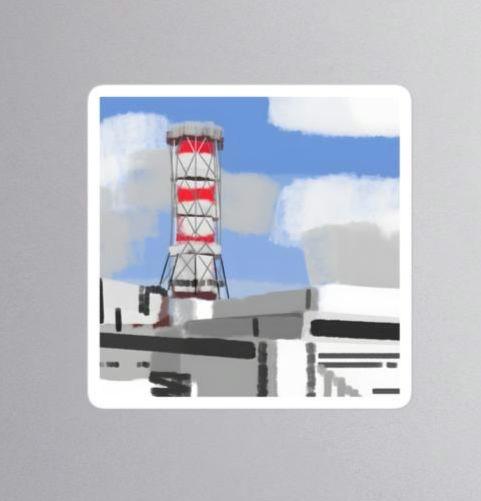 Nuclear Reactor Sticker Chernobyl Reactor Sticker Sarcophagus Nuclear Disaster Sticker ...
