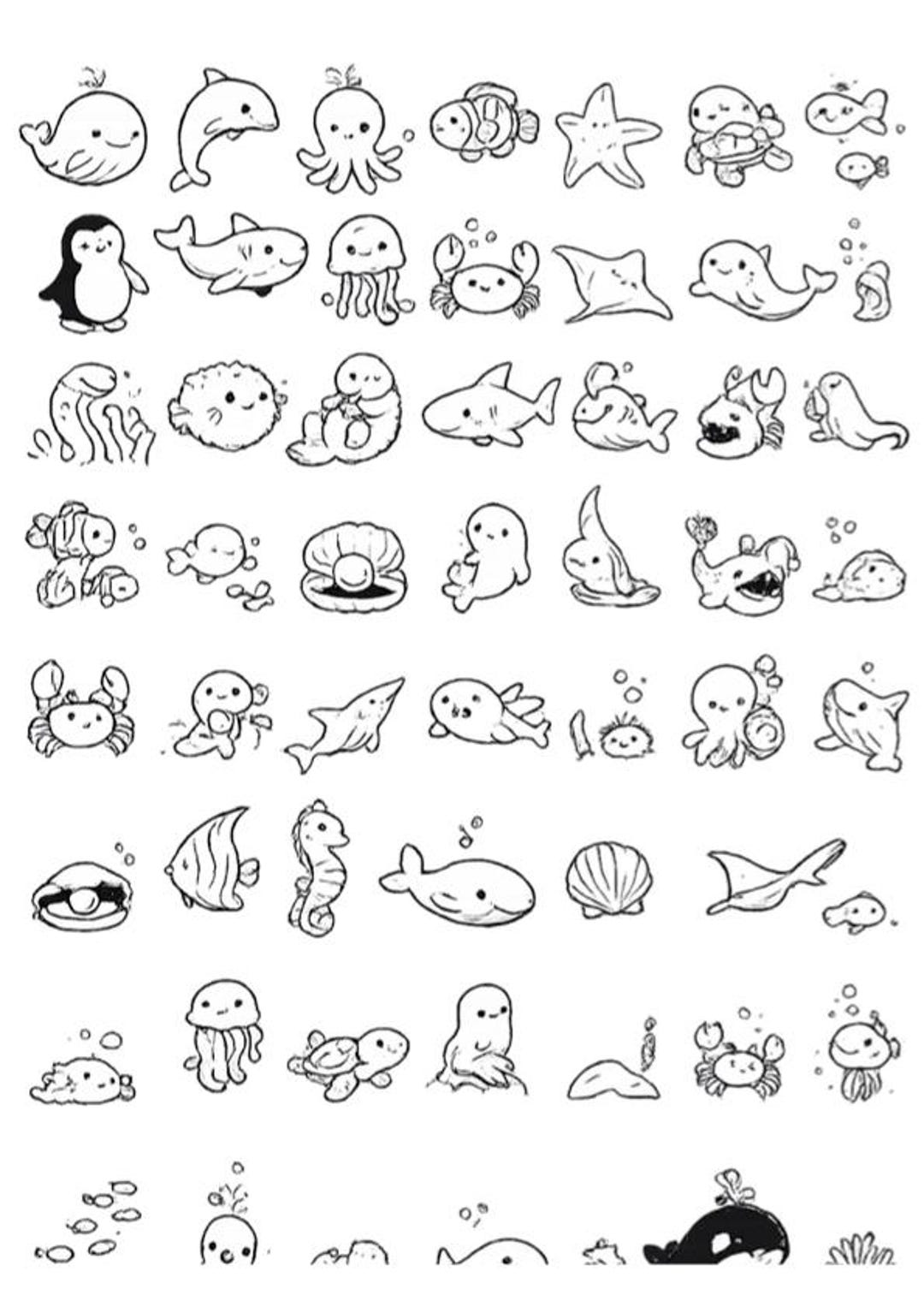 26 Ocean Animal Coloring Pages Printable | Cute Sea Life Coloring Book ...