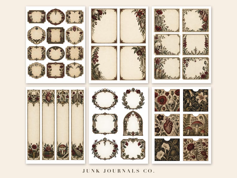 Gothic Junk Journal Kit, 50 Ephemera Sheets, Victorian Oddities Fussy ...