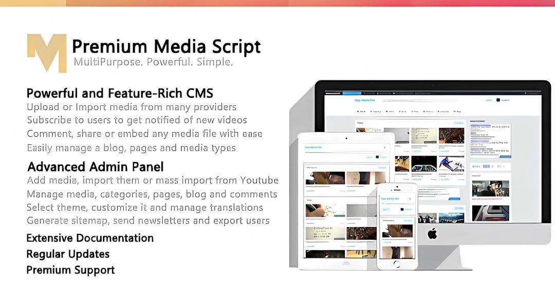 Website Theme Media Script – Video Gallery Theme, GPL Licensed (digital ...