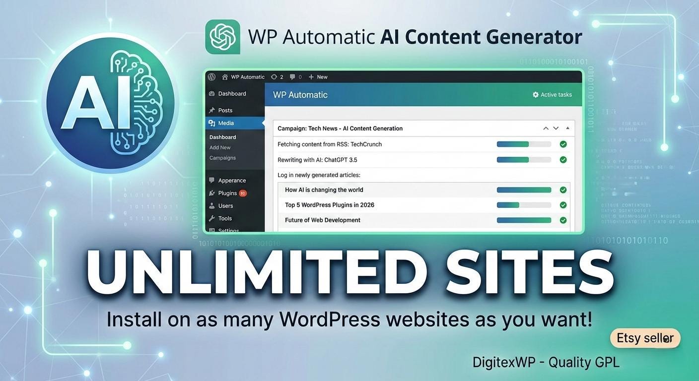 WP Automatic AI Content Generator Plugin – Unlimited Sites, GPL License ...