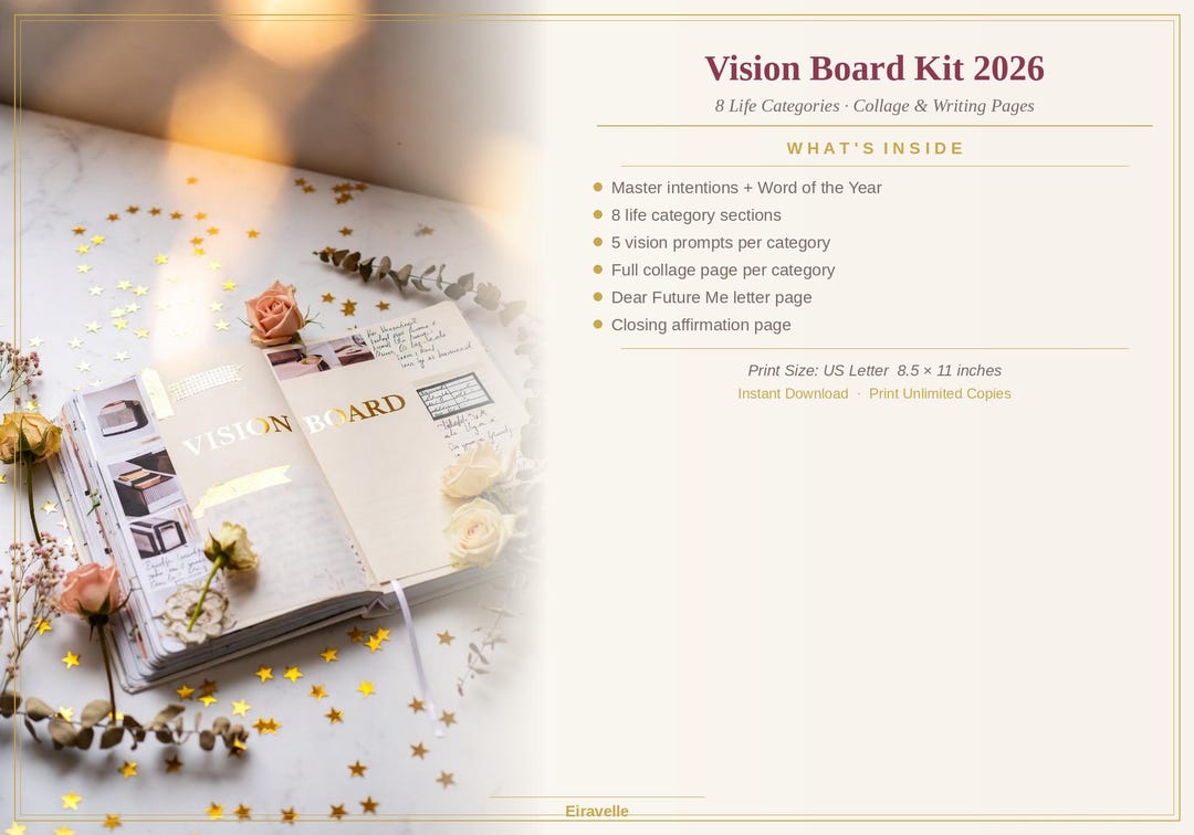 Vision Board Kit 2026 | Manifestation Journal, Goal Setting Planner ...
