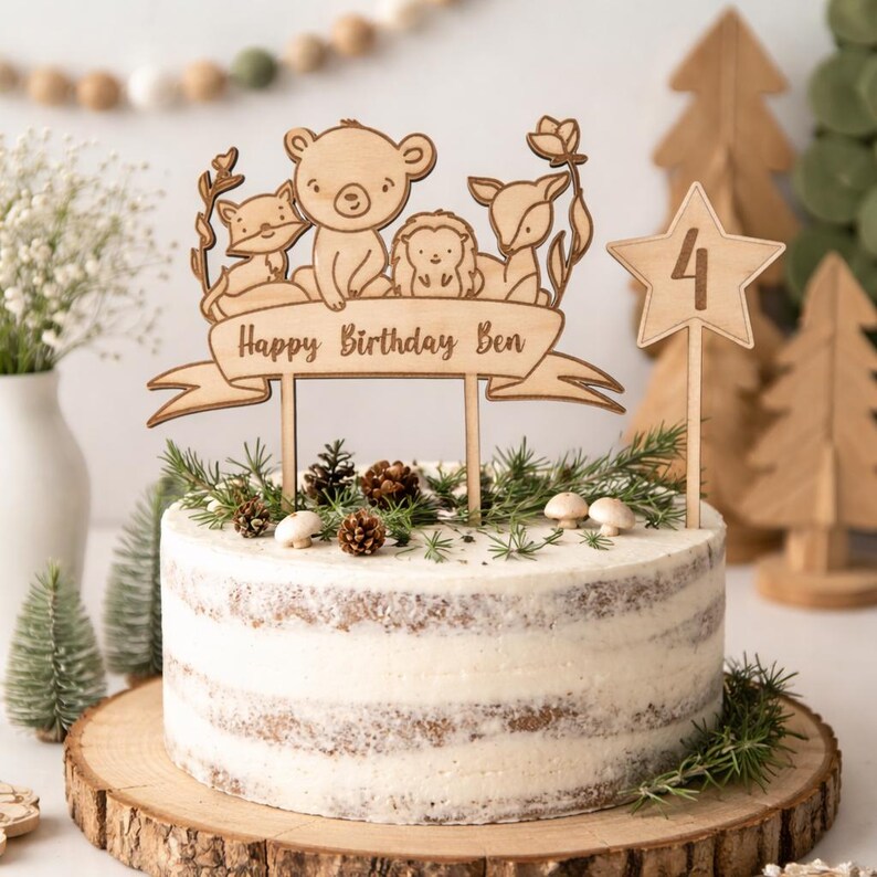 24 Waldtiere Cupcake Wrapper & Cake Topper – Dschungel Safari Party Deko Für Geburtstag & Hochzeit