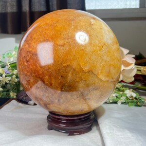 265 MM Extra Große Goldene Heiler Quarzstein Kugel Ball Orb 26400 Gramm