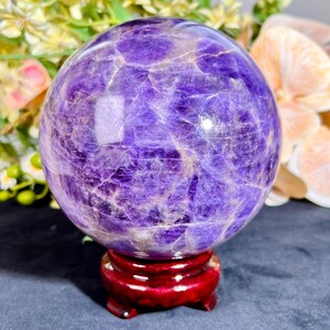 Extra grote bol met amethist stenen bol 130 mm, 2998 gram