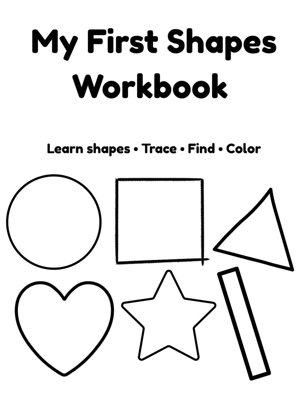 My First Shapes Workbook Printable | Toddler Learning Shapes | Trace ...