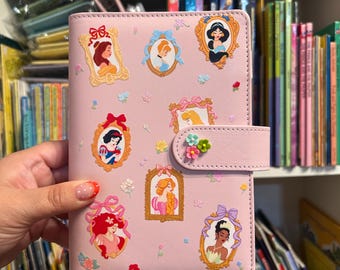 Pink Princess Castle A6 Binder | Floral Journaling Notebook (50 Sheets)