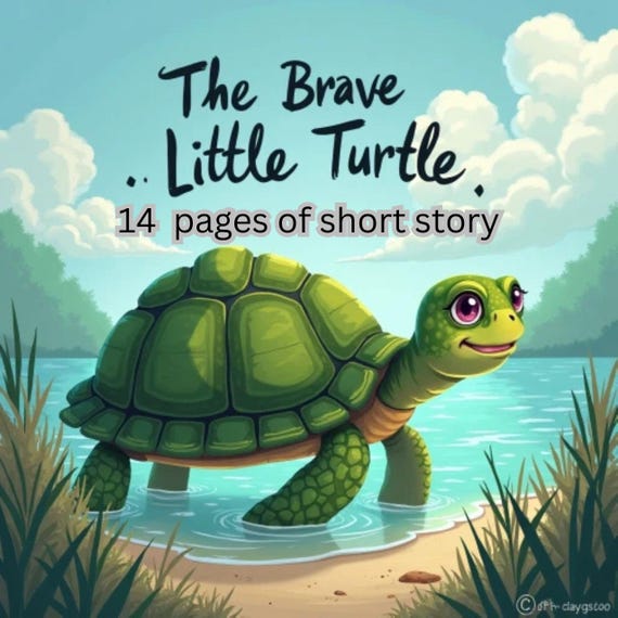 Brave Little Turtle Storybook | Kids Courage Moral Tale (Digital Download)