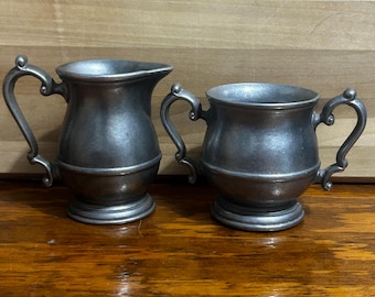 Vintage Colonial Style Mini Creamer and Sugar Bowl Set