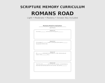 Römerstraße KJV Schrift Memory Curriculum | Heimschule, Sonntagsschule (PDF zum Ausdrucken)