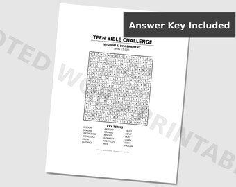 Teen Bibel Wortsuche Wisdom and Discernment James 1 5 KJV Jugendgruppenaktivität Christliche druckbare PDF