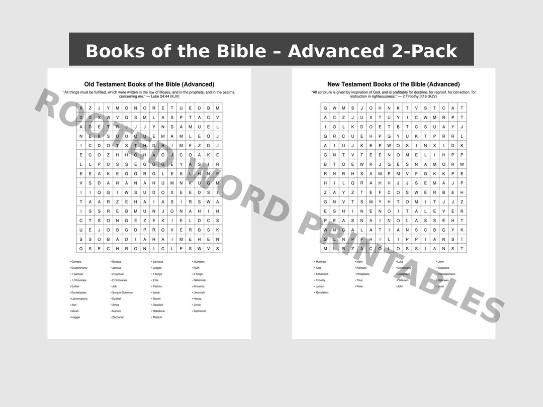 Books of the Bible Word Search Bundle – Old & New Testament Advanced ...