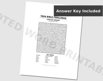 Teen Bibelwortsuche - Spirituelle Kriegsführung - Epheser 6,11 KJV - Christliche Jugendgruppenaktivität - Bibelstudie druckbares PDF