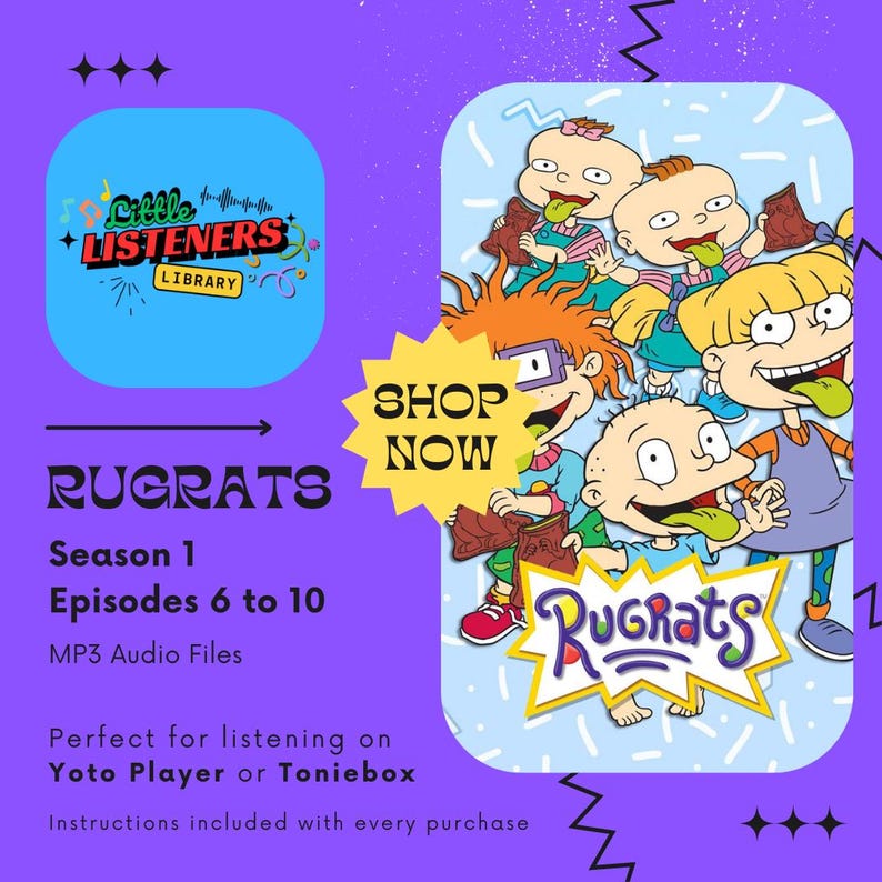 Little Rag Ras Rugrats MP3 Audio Season 1 Episodes 6 - 10 for Yoto Player or Toniebox ...
