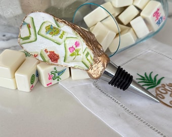 Mahjong Oyster Shell Wine Stopper