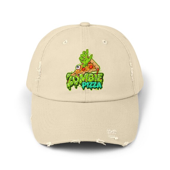 Zombie Pizza Distressed Cap | Horror Slice Graphic Hat - Etsy