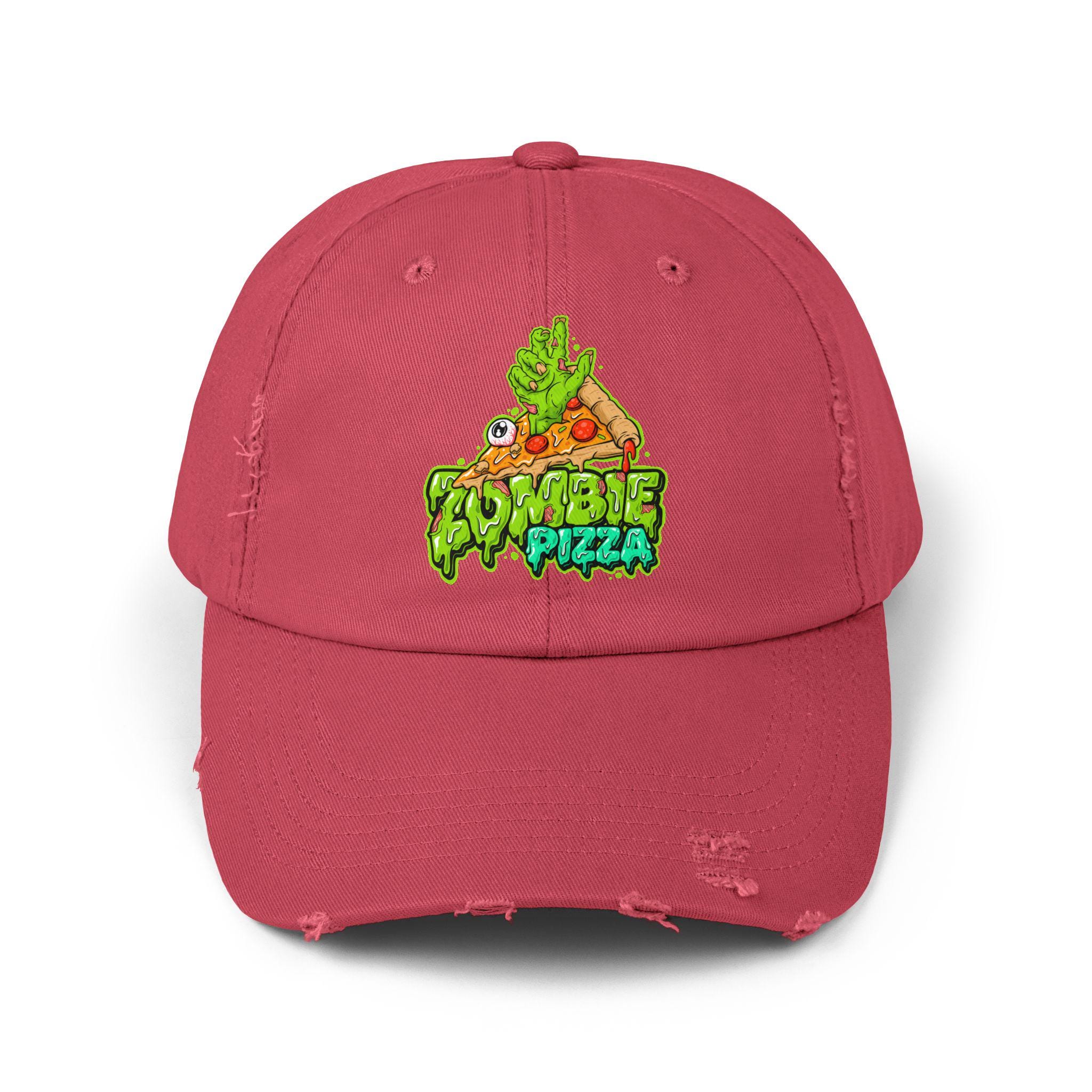 Zombie Pizza Distressed Cap | Horror Slice Graphic Hat - Etsy