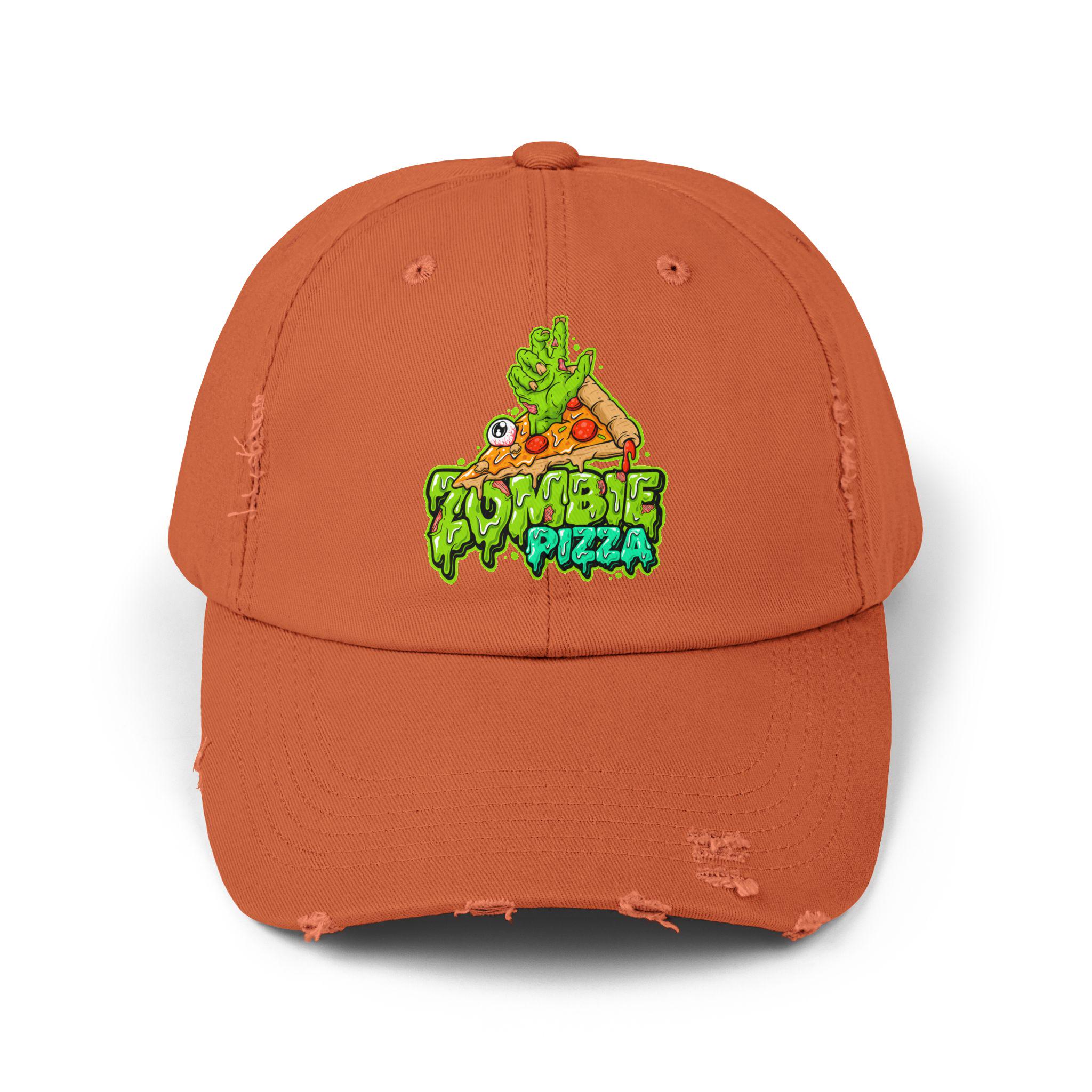 Zombie Pizza Distressed Cap | Horror Slice Graphic Hat - Etsy
