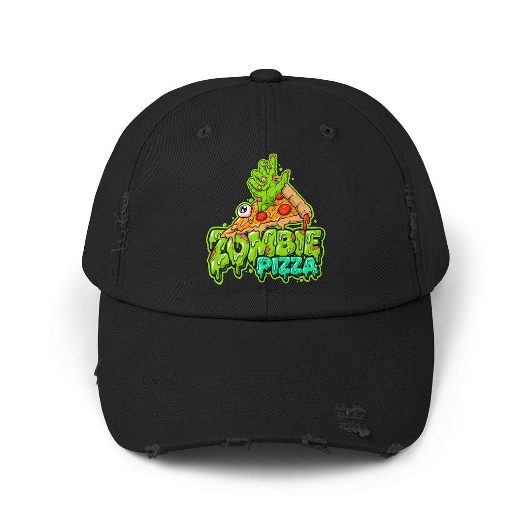 Zombie Pizza Distressed Cap | Horror Slice Graphic Hat - Etsy