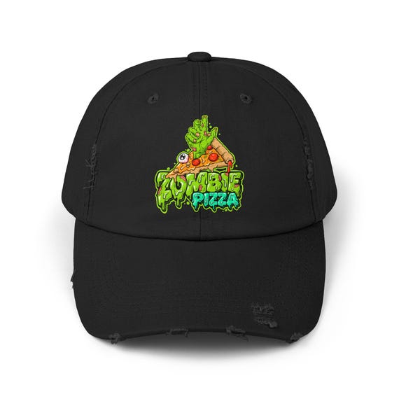 Zombie Pizza Distressed Cap | Horror Slice Graphic Hat - Etsy