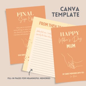 Mothers Day Editable Keepsake | Canva Memory Book Template | Digital Download
