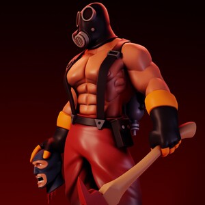 Team Fortress : Buff Pyro /  Handmade Painted Resin  Collectible Statue