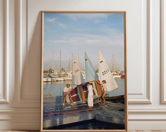 Sailboat Photography Print, Inspired Poster | Coastal Wall Art | Old Money Aesthetic Decor, Luxury Sailing