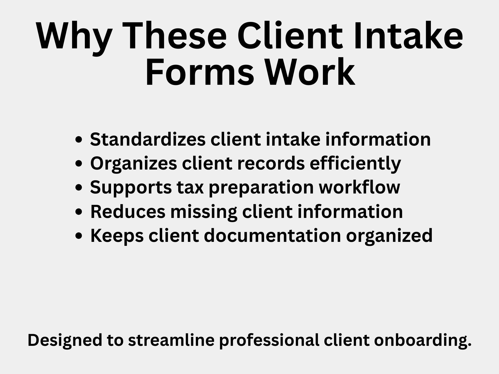 Tax Client Intake Forms 2026 | Printable + Fillable PDF | Tax Office ...