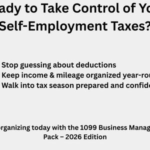 1099 Business Management Pack 2026 | Income & Expense Tracker | Contractor Tracker | Printable PDF + Fillable PDF image 8
