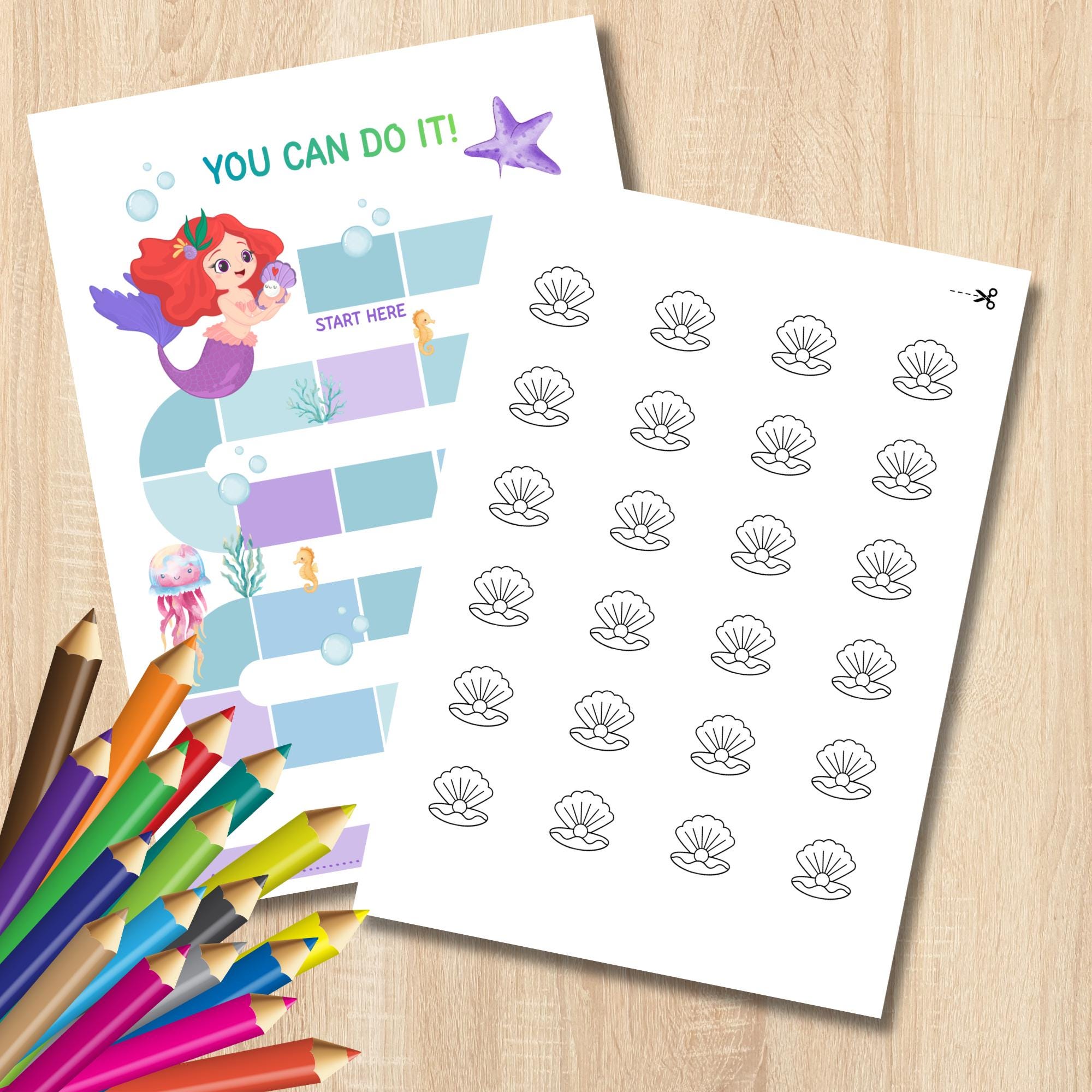 Mermaid Reward Chart, Girl Chore Chart, Classroom Reward Chart, Sticker ...