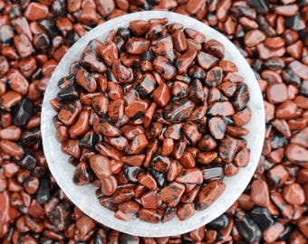 Mahogany Obsidian Chips 5–12mm – Tumbled Crystal for Jewelry Making, Resin Art, Crafts