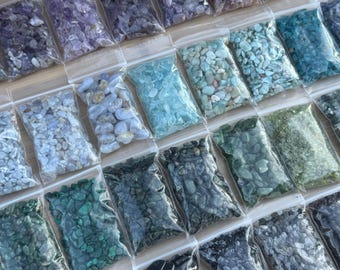 2 oz Genuine Crystal Chips – Choose from 68 Types of Natural Gemstone Chips-Huge Selection