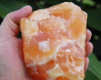 Extra Large Raw Orange Calcite Crystal Stones (3"–5") – Uplifting Energy, Home Décor