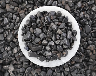 Black Tourmaline Chips – Tumbled Mini Crystal Stones for Jewelry Making, Resin Crafts