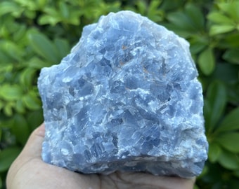 Raw Blue Calcite Crystal Stones – Natural Rough Healing Home Décor