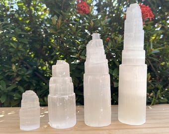 Natural Selenite Skyscraper Tower – Cleansing, Meditation, Home Décor Crystal