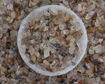 Rutilated Quartz Chips – Golden Needle Crystal for Jewelry Making, Resin Art