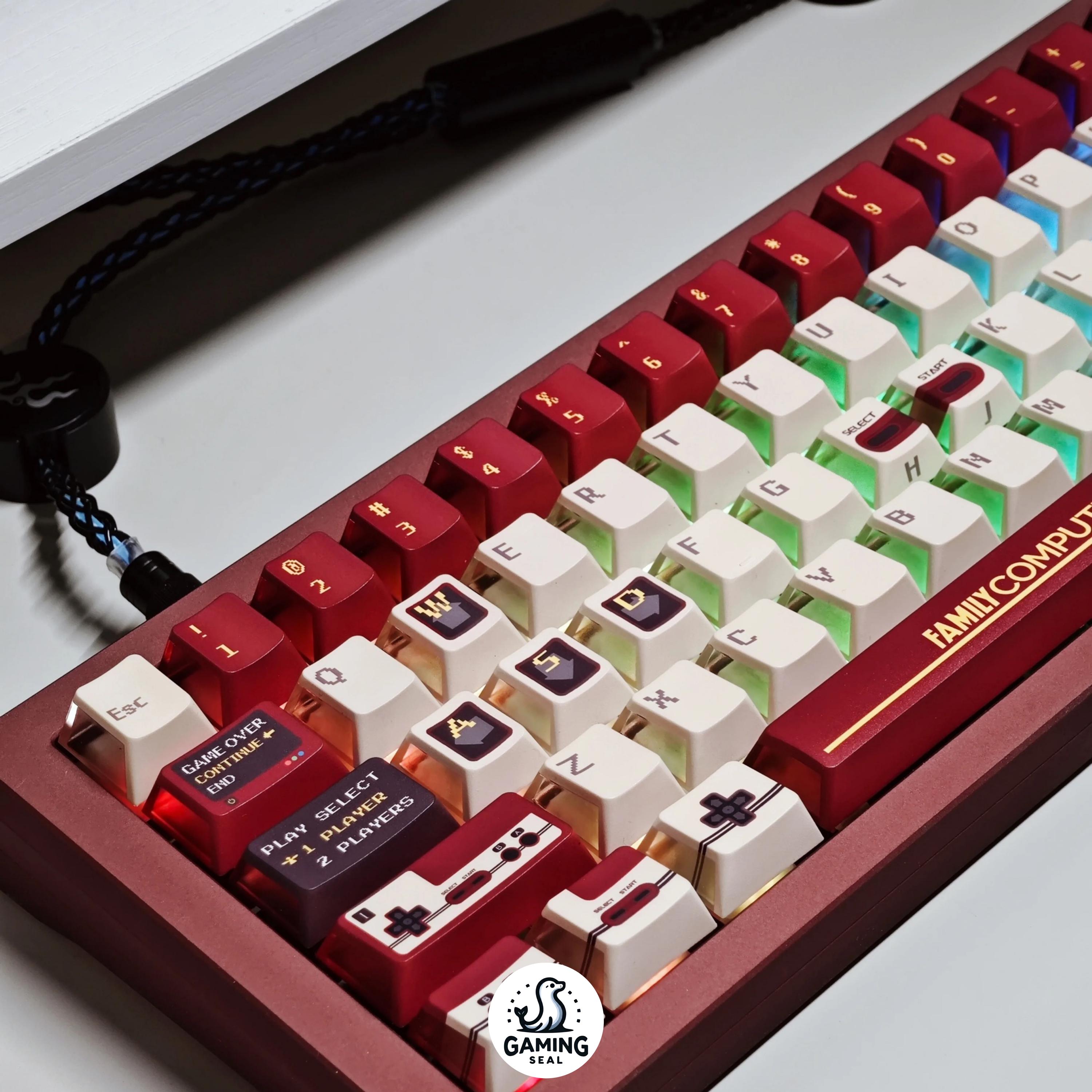 Retro Gaming Keycaps | 140-key PBT Set | Cherry Profile | Vintage 8-bit Novelties for Mechanical ...
