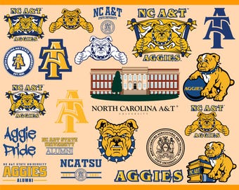 Paquete de SVG de la Universidad A&T de Carolina del Norte, paquete de SVG de los Aggies (más de 20)