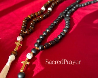 Cuerda de oración ortodoxa de madera para oración diaria y regalos