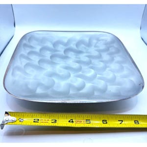 Vintage Moben Pearlized Silverware Square Footed Tray Platter 9" Japan MCM