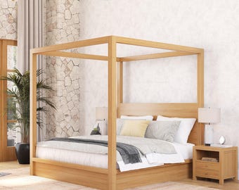 Orlando Massivholz-Himmelbett mit hohem Kopfteil