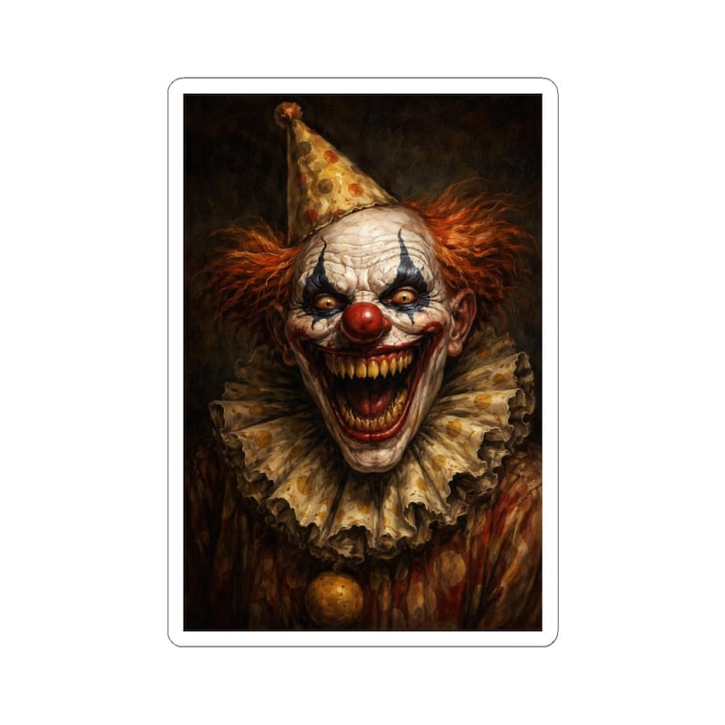 Sinister Clown Sticker – Horror Art, Halloween Decor, Laptop Decal - Etsy