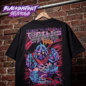 MO6000043 Vintage Shredder Warlord Överdimensionerad Grafisk Teenage Mutant Ninja Turtles T-shirt