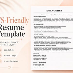Plantilla de currículum técnico en Word y Google Docs / Carta de presentación para CV de ingeniero/desarrollador de software