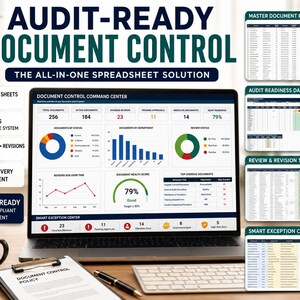 ISO 9001 Document Control Spreadsheet, Google Sheets & Excel, Document Register, Revision, Review and Audit Readiness Tracker, QMS image 11