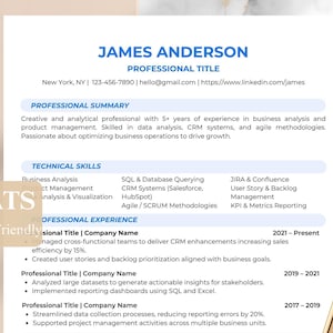 Data Scientist Resume Template for Google Docs and Word, ATS resume, data analyst resume, data engineer CV, modern resume, minimalist resume