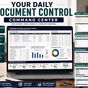 ISO 9001 Document Control Spreadsheet, Google Sheets & Excel, Document Register, Revision, Review and Audit Readiness Tracker, QMS image 18