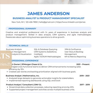 Data Scientist Resume Template for Google Docs and Word, ATS resume, data analyst resume, data engineer CV, modern resume, minimalist resume