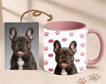 Taza personalizada con retrato de perro: Taza de café con foto equina personalizada para amantes de los caballos.